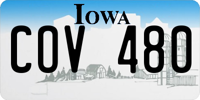 IA license plate COV480