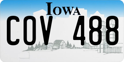 IA license plate COV488