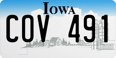 IA license plate COV491