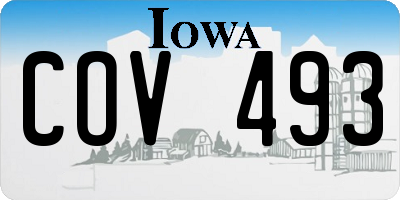 IA license plate COV493