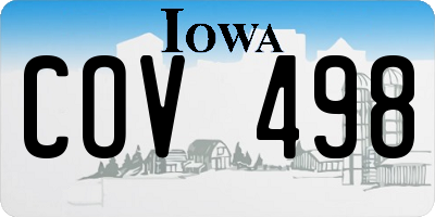 IA license plate COV498