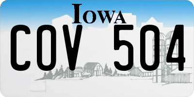 IA license plate COV504