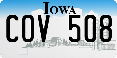 IA license plate COV508