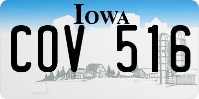 IA license plate COV516