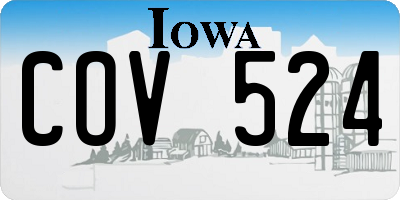 IA license plate COV524