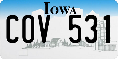 IA license plate COV531