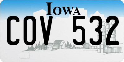 IA license plate COV532