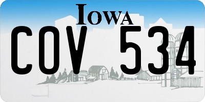 IA license plate COV534