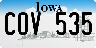 IA license plate COV535