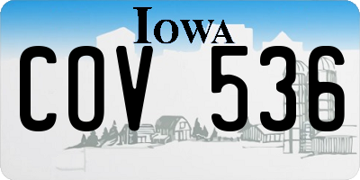 IA license plate COV536