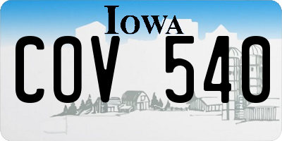 IA license plate COV540