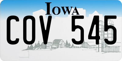 IA license plate COV545