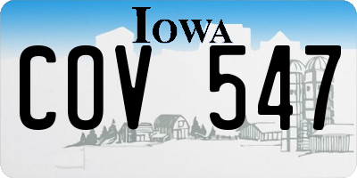 IA license plate COV547