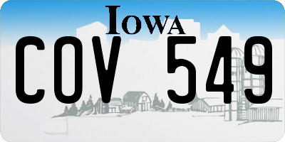 IA license plate COV549