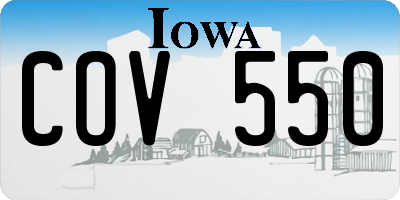 IA license plate COV550