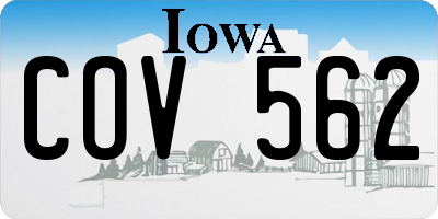 IA license plate COV562