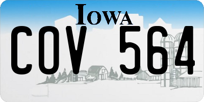 IA license plate COV564