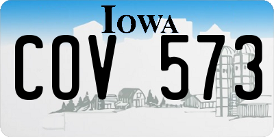 IA license plate COV573