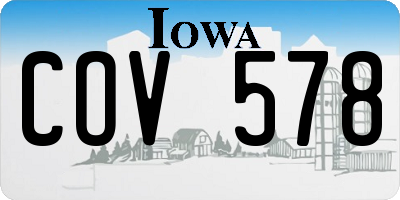 IA license plate COV578