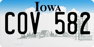 IA license plate COV582
