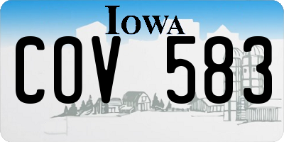 IA license plate COV583