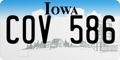IA license plate COV586