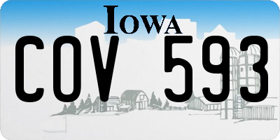 IA license plate COV593