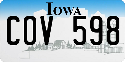 IA license plate COV598