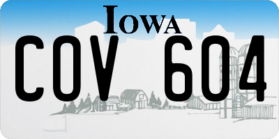 IA license plate COV604