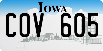 IA license plate COV605