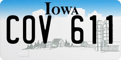 IA license plate COV611
