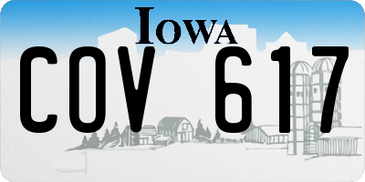 IA license plate COV617