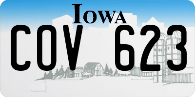 IA license plate COV623