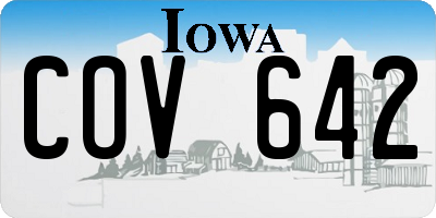 IA license plate COV642