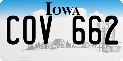 IA license plate COV662