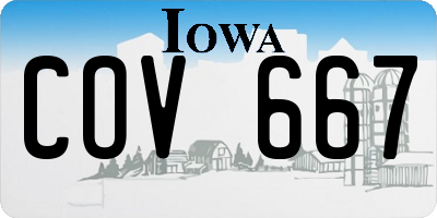 IA license plate COV667