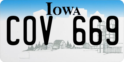 IA license plate COV669