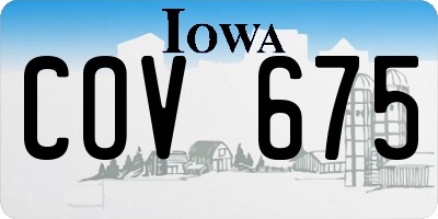 IA license plate COV675