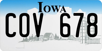 IA license plate COV678
