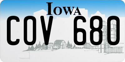 IA license plate COV680