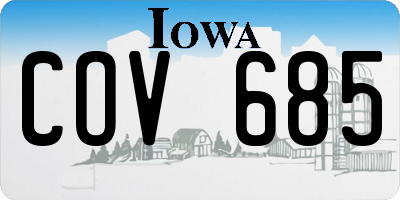 IA license plate COV685