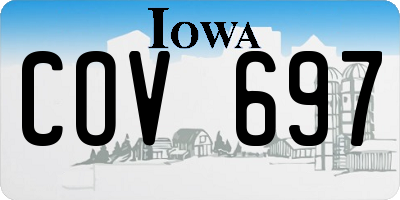 IA license plate COV697