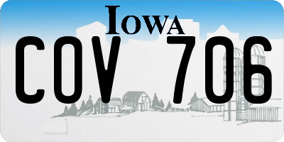 IA license plate COV706