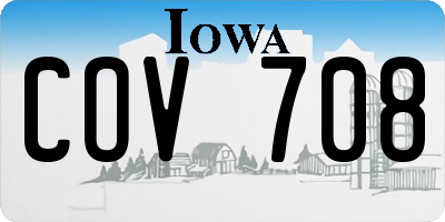 IA license plate COV708
