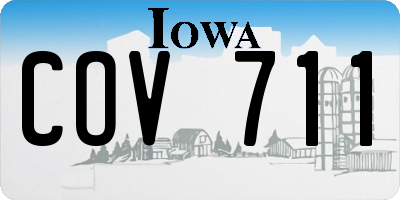 IA license plate COV711