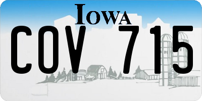 IA license plate COV715