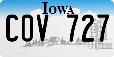 IA license plate COV727
