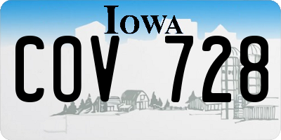 IA license plate COV728