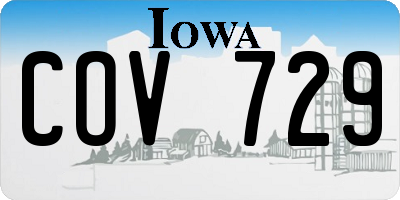 IA license plate COV729