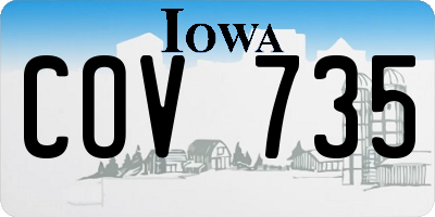 IA license plate COV735